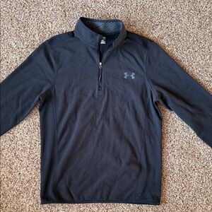 Under Armour Black Cold Gear Quarter-Zip Fleece, loose fit, size Small